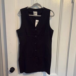 Abercrombie & Fitch Black Sleeveless V-Neck Sheath Dress